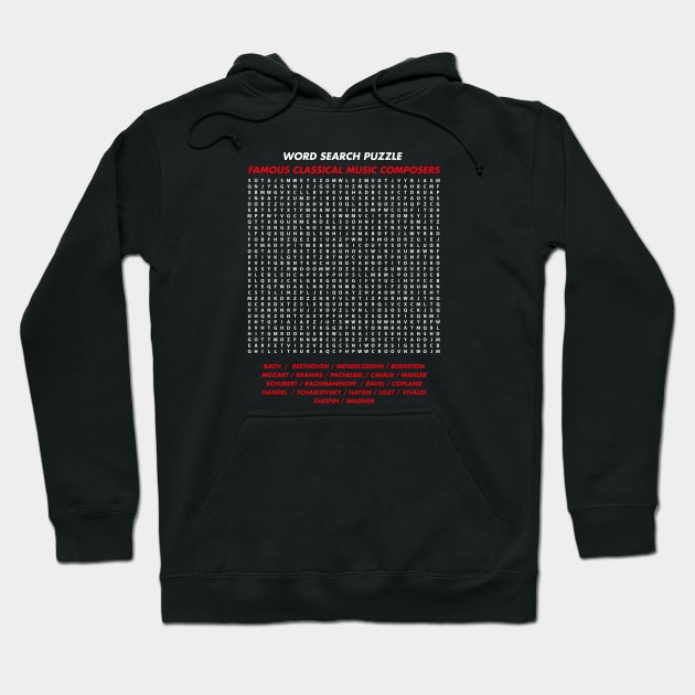 Word search puzzle "Famous Classical Music Composer" Hoodie by comecuba67